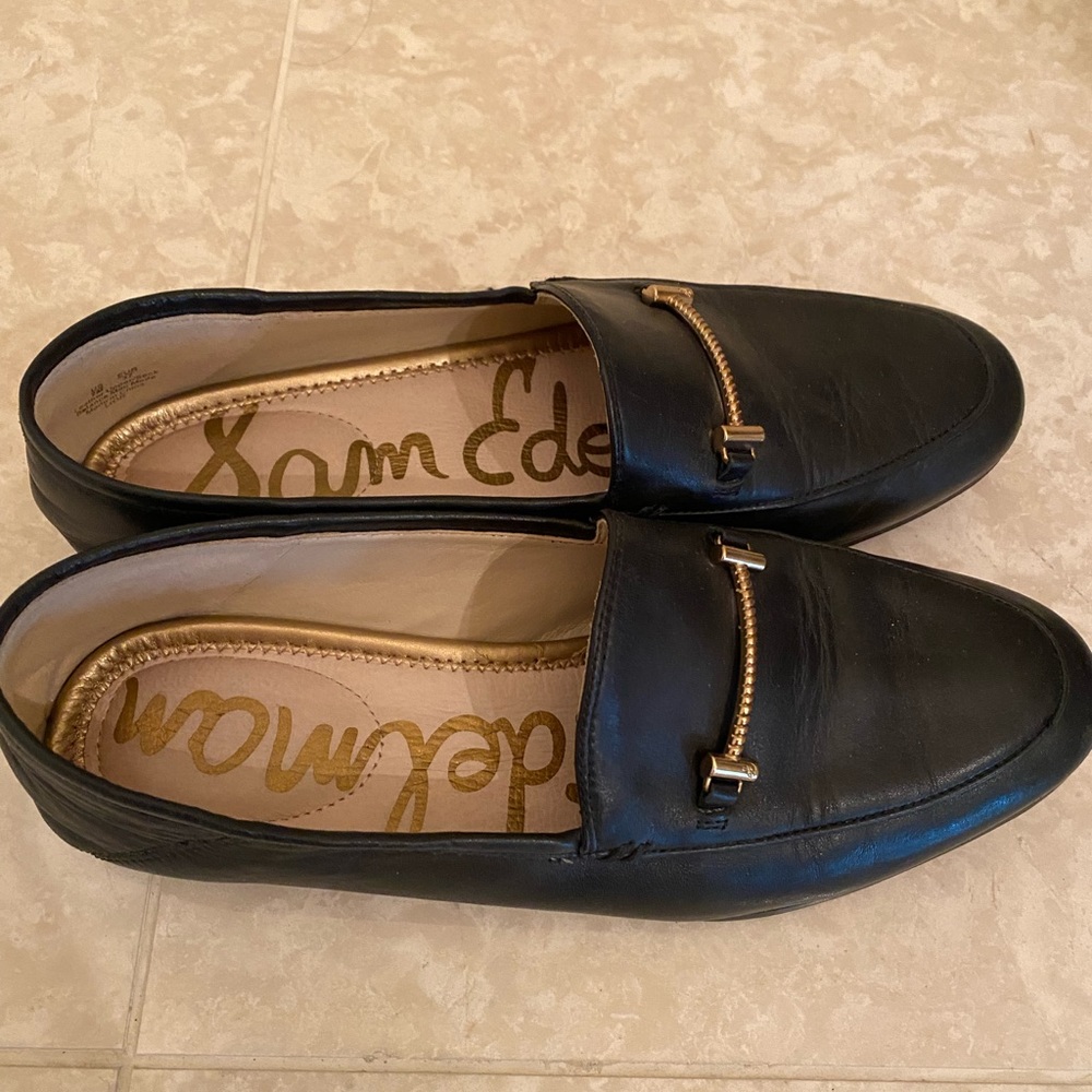 Sam Edelman Women's Lior Loafer in Black Leather Size 7
